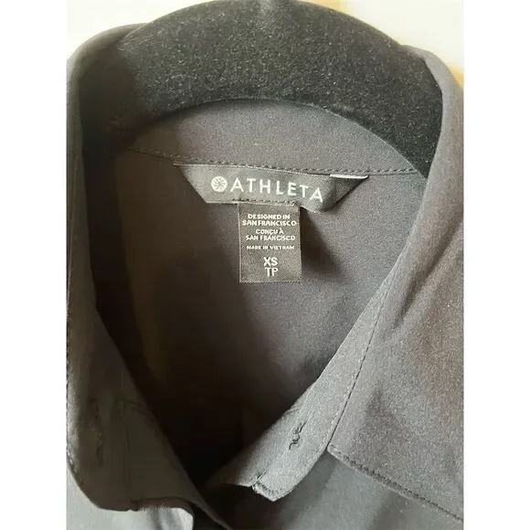 Athleta Women's XS Black Long‎ Sleeve Button-Up Shirt Casual - Picture 4 of 4